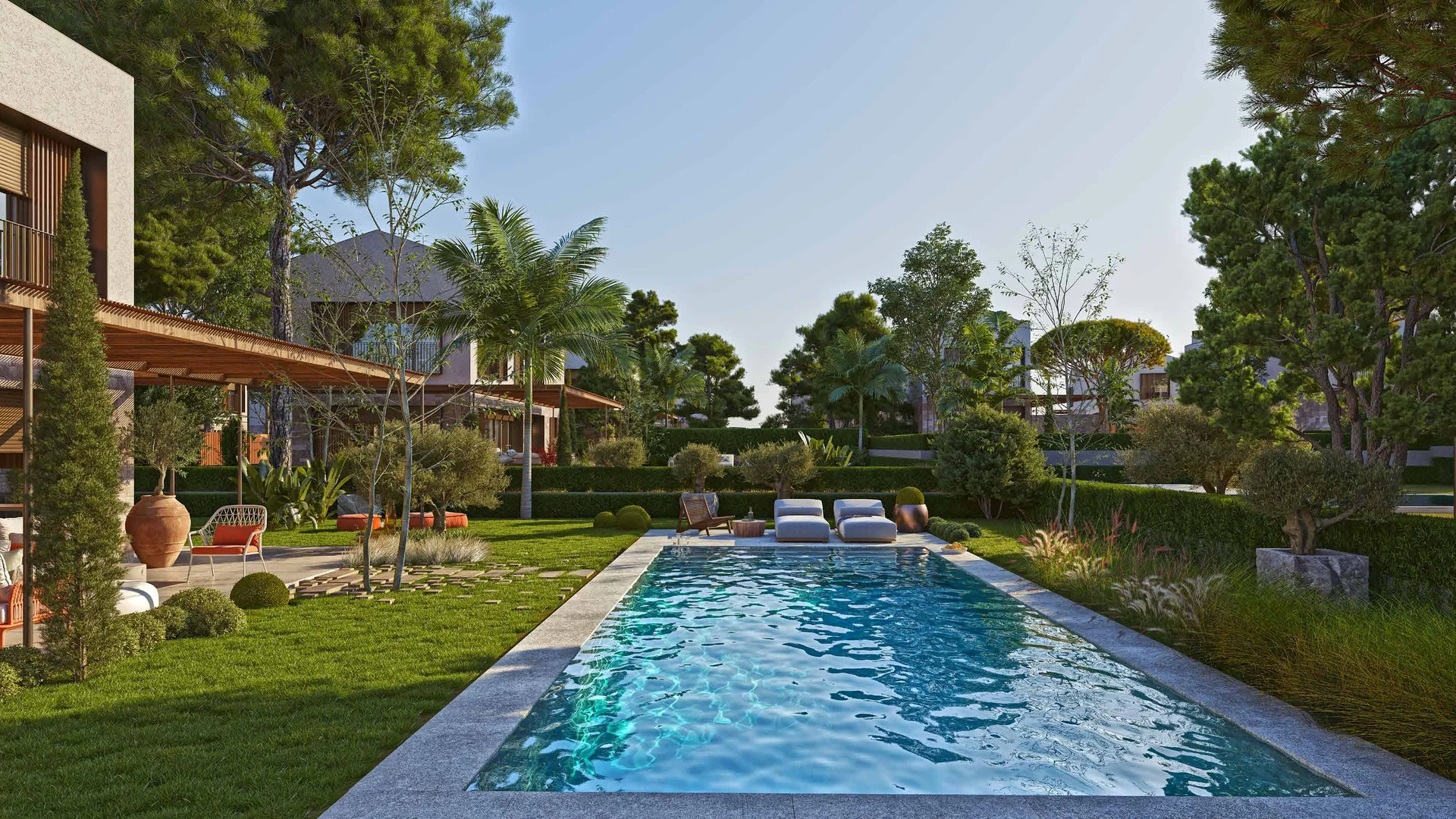 Villa mit Garten und Pool im Folkart Terra Projekt